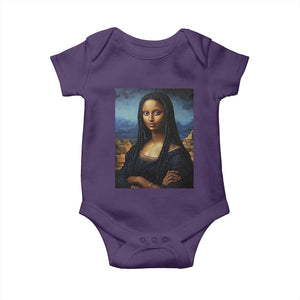 Black Women Pride Baby Onesie Melanin Mona Lisa Afro Queen Aesthetic Black History TS09 Purple Print Your Wear