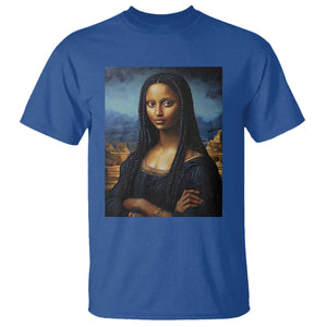 Black Women Pride T Shirt Melanin Mona Lisa Afro Queen Aesthetic Black History TS09 Royal Blue Print Your Wear
