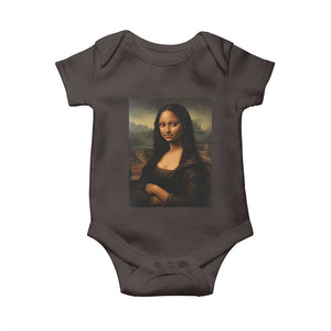 Black Mona Lisa Baby Onesie Melanin Pretty Aesthetic Black History TS09 Dark Chocolate Print Your Wear