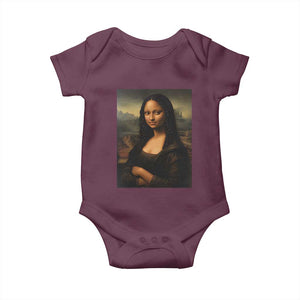 Black Mona Lisa Baby Onesie Melanin Pretty Aesthetic Black History TS09 Maroon Print Your Wear