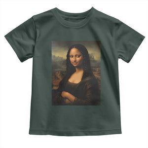 Black Mona Lisa Toddler T Shirt Melanin Pretty Aesthetic Black History TS09 Dark Forest Green Print Your Wear