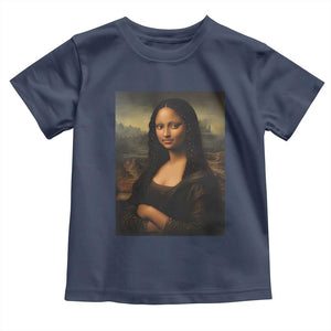 Black Mona Lisa Toddler T Shirt Melanin Pretty Aesthetic Black History TS09 Navy Print Your Wear