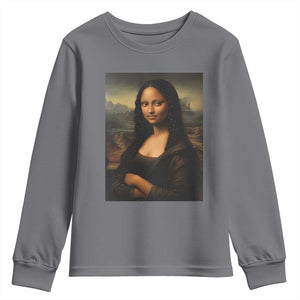 Black Mona Lisa Youth Sweatshirt Melanin Pretty Aesthetic Black History TS09 Charcoal Print Your Wear