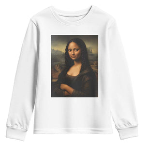 Black Mona Lisa Youth Sweatshirt Melanin Pretty Aesthetic Black History TS09 White Print Your Wear