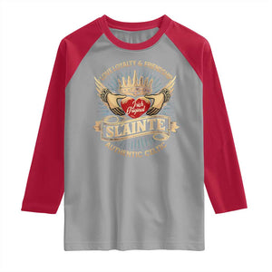 Celtic Claddagh Raglan Shirt Love Loyalty Friendship Slainte TS09 Sport Gray Red Print Your Wear