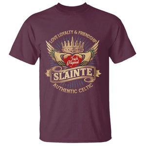 Celtic Claddagh T Shirt Love Loyalty Friendship Slainte TS09 Maroon Print Your Wear