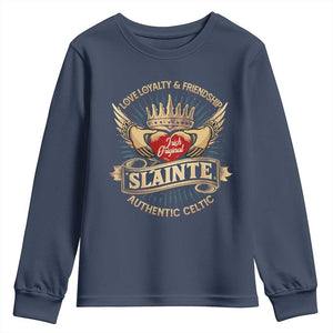 Celtic Claddagh Youth Sweatshirt Love Loyalty Friendship Slainte TS09 Navy Print Your Wear