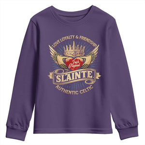Celtic Claddagh Youth Sweatshirt Love Loyalty Friendship Slainte TS09 Purple Print Your Wear