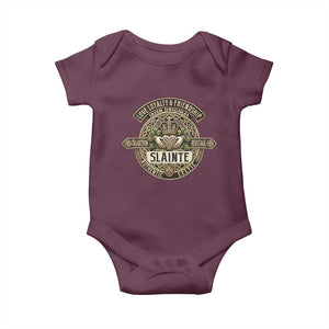 Celtic Claddagh Baby Onesie Slainte Love Loyalty Friendship Vintage TS09 Maroon Print Your Wear