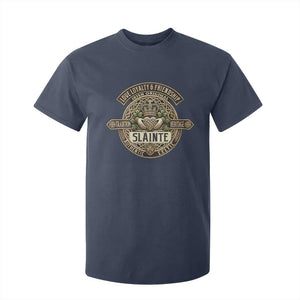 Celtic Claddagh T Shirt For Kid Slainte Love Loyalty Friendship Vintage TS09 Navy Print Your Wear