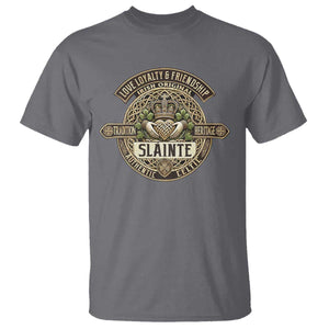 Celtic Claddagh T Shirt Slainte Love Loyalty Friendship Vintage TS09 Charcoal Print Your Wear