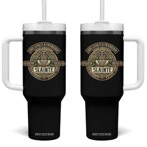 Celtic Claddagh Tumbler With Handle Slainte Love Loyalty Friendship Vintage TS09 One Size: 40 oz Black Print Your Wear