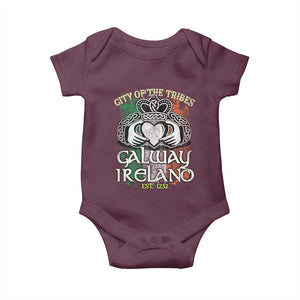 Galway Ireland Baby Onesie City Of The Tribes Est 1232 TS09 Maroon Print Your Wear
