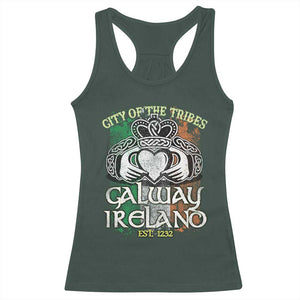 Galway Ireland Racerback Tank Top City Of The Tribes Est 1232 TS09 Dark Forest Green Print Your Wear