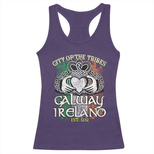 Galway Ireland Racerback Tank Top City Of The Tribes Est 1232 TS09 Purple Print Your Wear