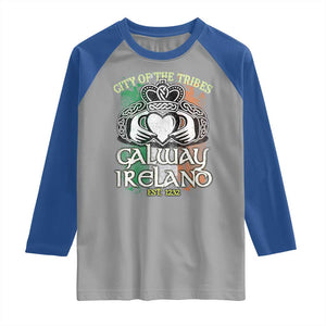 Galway Ireland Raglan Shirt City Of The Tribes Est 1232 TS09 Sport Gray Royal Print Your Wear