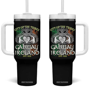 Galway Ireland Tumbler With Handle City Of The Tribes Est 1232 TS09 One Size: 40 oz Black Print Your Wear