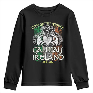 Galway Ireland Youth Sweatshirt City Of The Tribes Est 1232 TS09 Black Print Your Wear