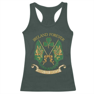 Irish Pride Racerback Tank Top Eirinn Go Brach Ireland Forever TS09 Dark Forest Green Print Your Wear