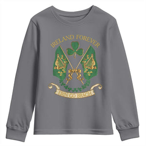 Irish Pride Youth Sweatshirt Eirinn Go Brach Ireland Forever TS09 Charcoal Print Your Wear