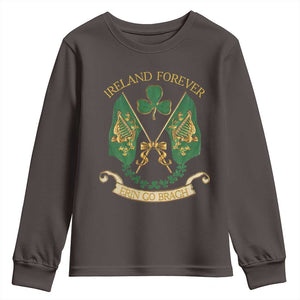 Irish Pride Youth Sweatshirt Eirinn Go Brach Ireland Forever TS09 Dark Chocolate Print Your Wear