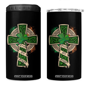Irish Pride 4 in 1 Can Cooler Tumbler Eirinn Go Brach Ireland For Ever TS09 One Size: 16 oz Black Print Your Wear