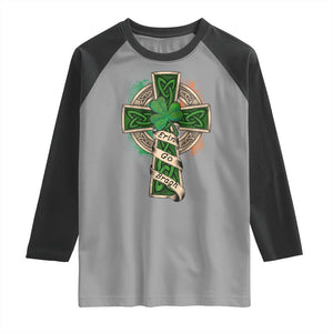 Irish Pride Raglan Shirt Eirinn Go Brach Ireland For Ever TS09 Sport Gray Black Print Your Wear