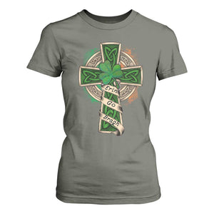 Irish Pride T Shirt For Women Eirinn Go Brach Ireland For Ever TS09 Military Green Print Your Wear