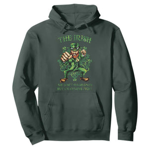 Irish Pride Hoodie We Don't Always Win But We Always Fight Funny Leprechaun TS09 Dark Forest Green Print Your Wear