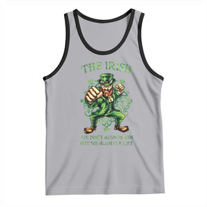Irish Pride Tank Top We Don't Always Win But We Always Fight Funny Leprechaun TS09 Athletic Heather Black Print Your Wear