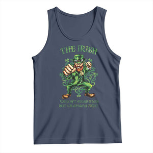 Irish Pride Tank Top We Don't Always Win But We Always Fight Funny Leprechaun TS09 Navy Print Your Wear
