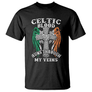Irish Celtic Pride T Shirt Celtic Blood Runs Through My Veins TS09 Black Print Your Wear