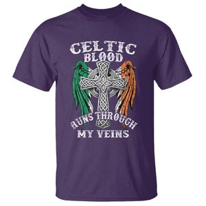 Irish Celtic Pride T Shirt Celtic Blood Runs Through My Veins TS09 Purple Print Your Wear