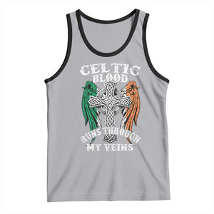 Irish Celtic Pride Tank Top Celtic Blood Runs Through My Veins TS09 Athletic Heather Black Print Your Wear