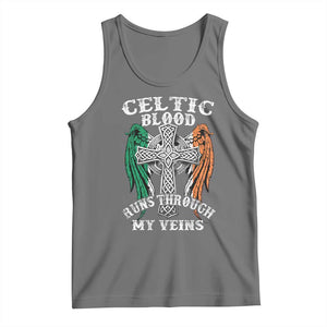 Irish Celtic Pride Tank Top Celtic Blood Runs Through My Veins TS09 Black Heather Print Your Wear