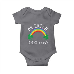 Funny St. Patrick's Day LGBT Baby Onesie 0 Irish 100 Gay Rainbow Shamrock TS09 Charcoal Print Your Wear