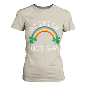 Funny St. Patrick's Day LGBT T Shirt For Women 0 Irish 100 Gay Rainbow Shamrock TS09 Sand Print Your Wear