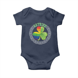 Gayrish Funny St. Patrick's Day LGBT Baby Onesie TS09 Navy Print Your Wear