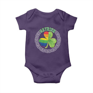 Gayrish Funny St. Patrick's Day LGBT Baby Onesie TS09 Purple Print Your Wear