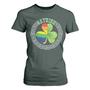 Gayrish Funny St. Patrick's Day LGBT T Shirt For Women TS09 Dark Forest Green Print Your Wear