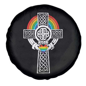 Rainbow Celtic Claddagh Cross Spare Tire Cover TS09 Print Your Wear