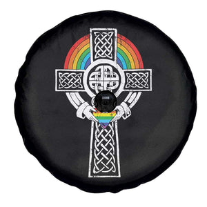 Rainbow Celtic Claddagh Cross Spare Tire Cover TS09 Print Your Wear