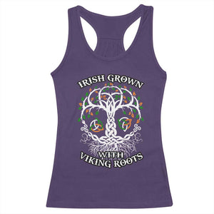 Irish Grown With Viking Roots Racerback Tank Top TS09 Purple Print Your Wear