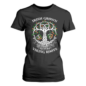 Irish Grown With Viking Roots T Shirt For Women TS09 Black Print Your Wear