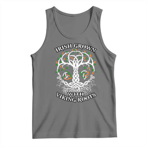 Irish Grown With Viking Roots Tank Top TS09 Black Heather Print Your Wear