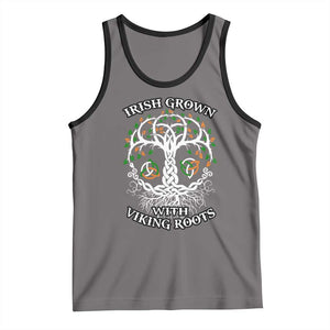 Irish Grown With Viking Roots Tank Top TS09 Deep Heather Black Print Your Wear