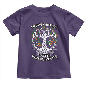 Irish Grown With Viking Roots Toddler T Shirt TS09 Purple Print Your Wear