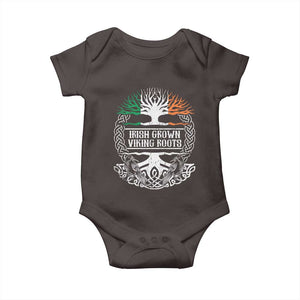 Irish Viking Baby Onesie Irish Grown With Viking Roots TS09 Dark Chocolate Print Your Wear