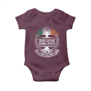 Irish Viking Baby Onesie Irish Grown With Viking Roots TS09 Maroon Print Your Wear
