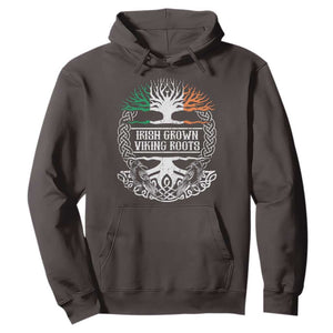 Irish Viking Hoodie Irish Grown With Viking Roots TS09 Dark Chocolate Print Your Wear